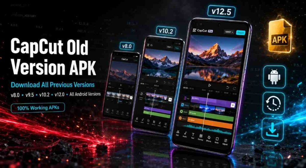 CapCut Old Version APK Download - All previous versions v8.0, v9.5, v10.2, v12.0 for Android